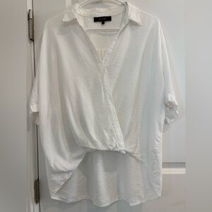 RACHEL Rachel Roy White Relaxed Button Down Shirt